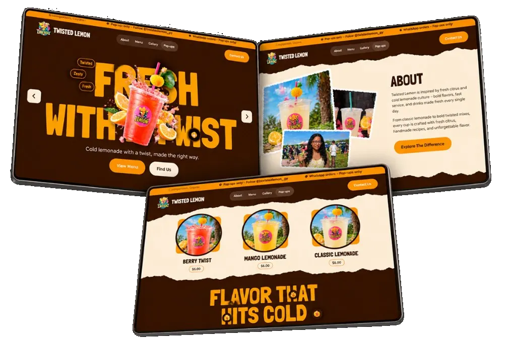 Twisted Lemon site on tablets